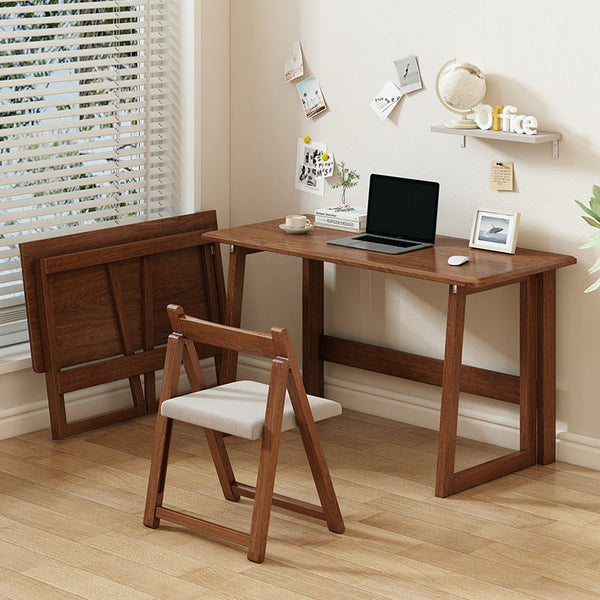 Folding Solid Wood Desk – Space-Saving Convertible Table for Home Office, Dining, and Small Apartments