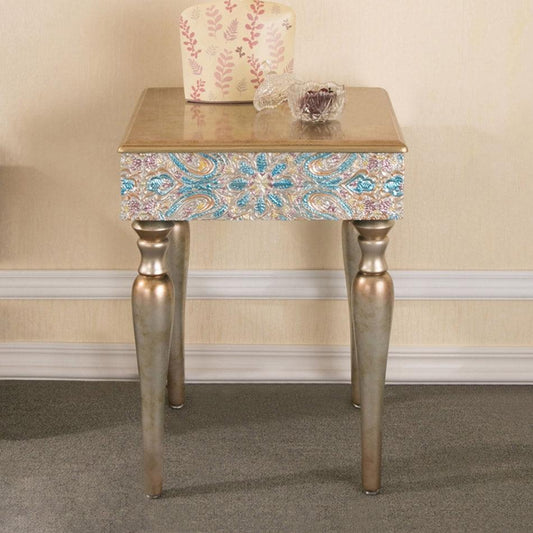 Vintage End Table, Antique End Table, Square Side Table