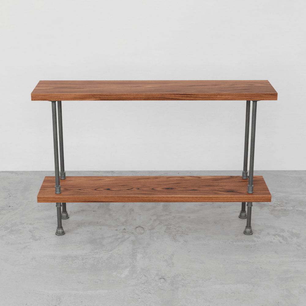 2-Tier Console Table, Pipe and wood Sofa Table - Woodartdeal