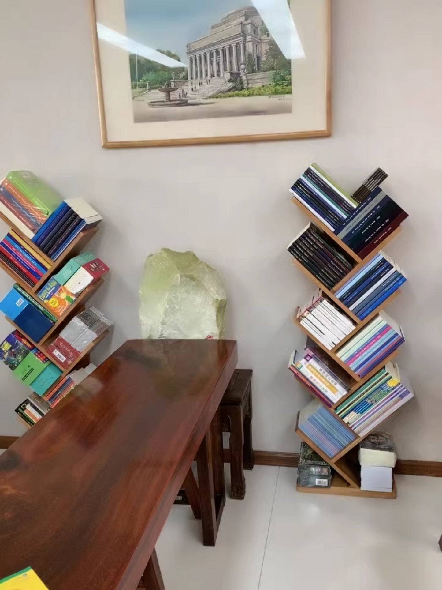 Freestanding Solid Wood Bookshelf & Display Rack