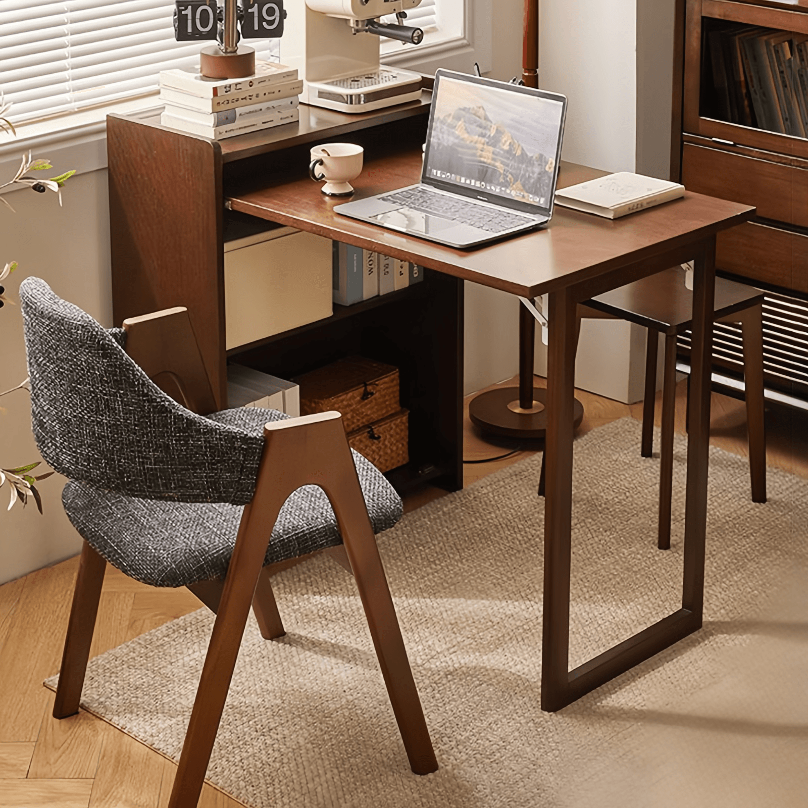 Folder Out Table Square Fold Out Table Collapsible Table Wooden Foldable Desk with Stor ...
