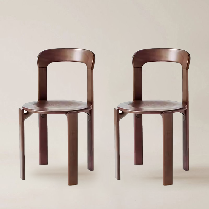 Set of 2 stackable wooden dining chairs