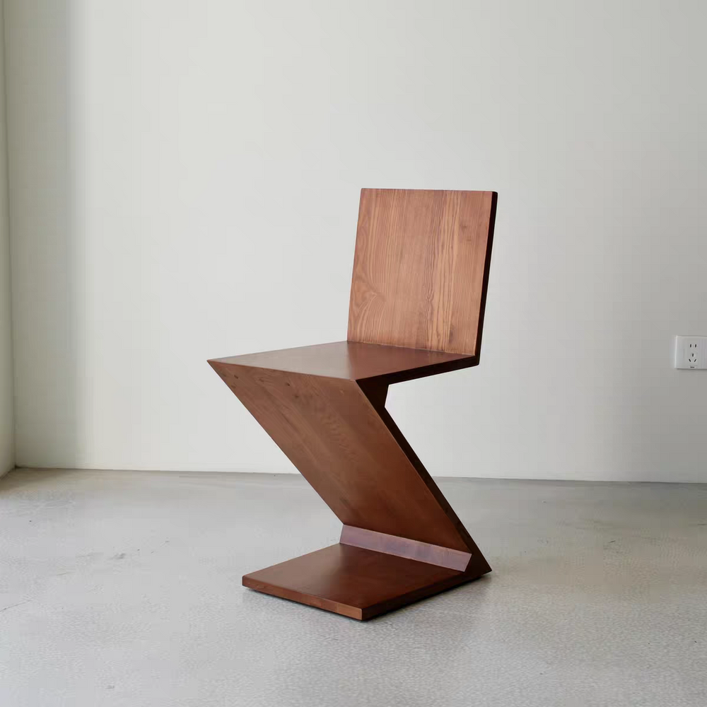 Light Luxury Z-Shaped Chair, Solid Wood Designer Chair Special