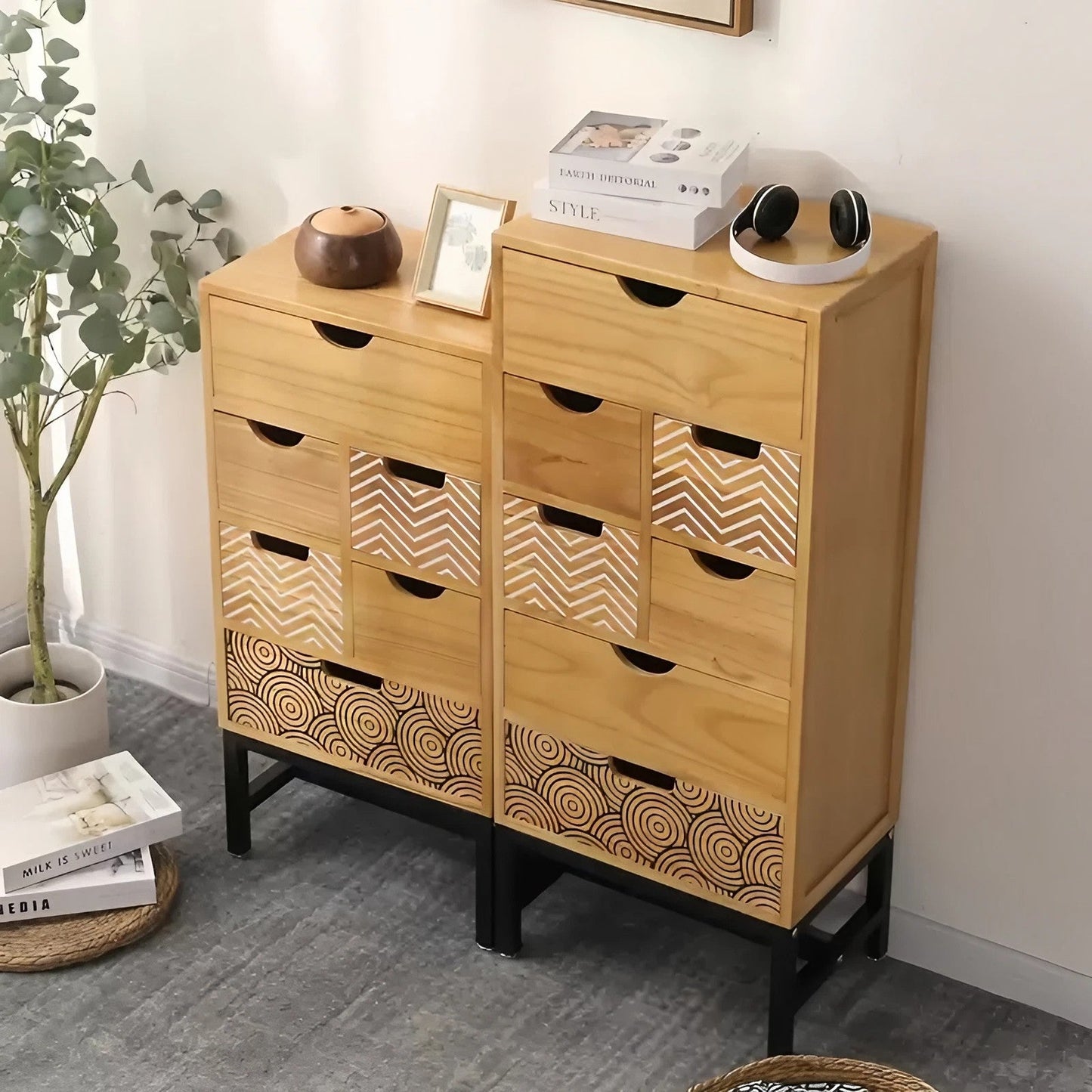 Oak Solid Wood Chest Of Drawers Bedroom Storage Cabinet