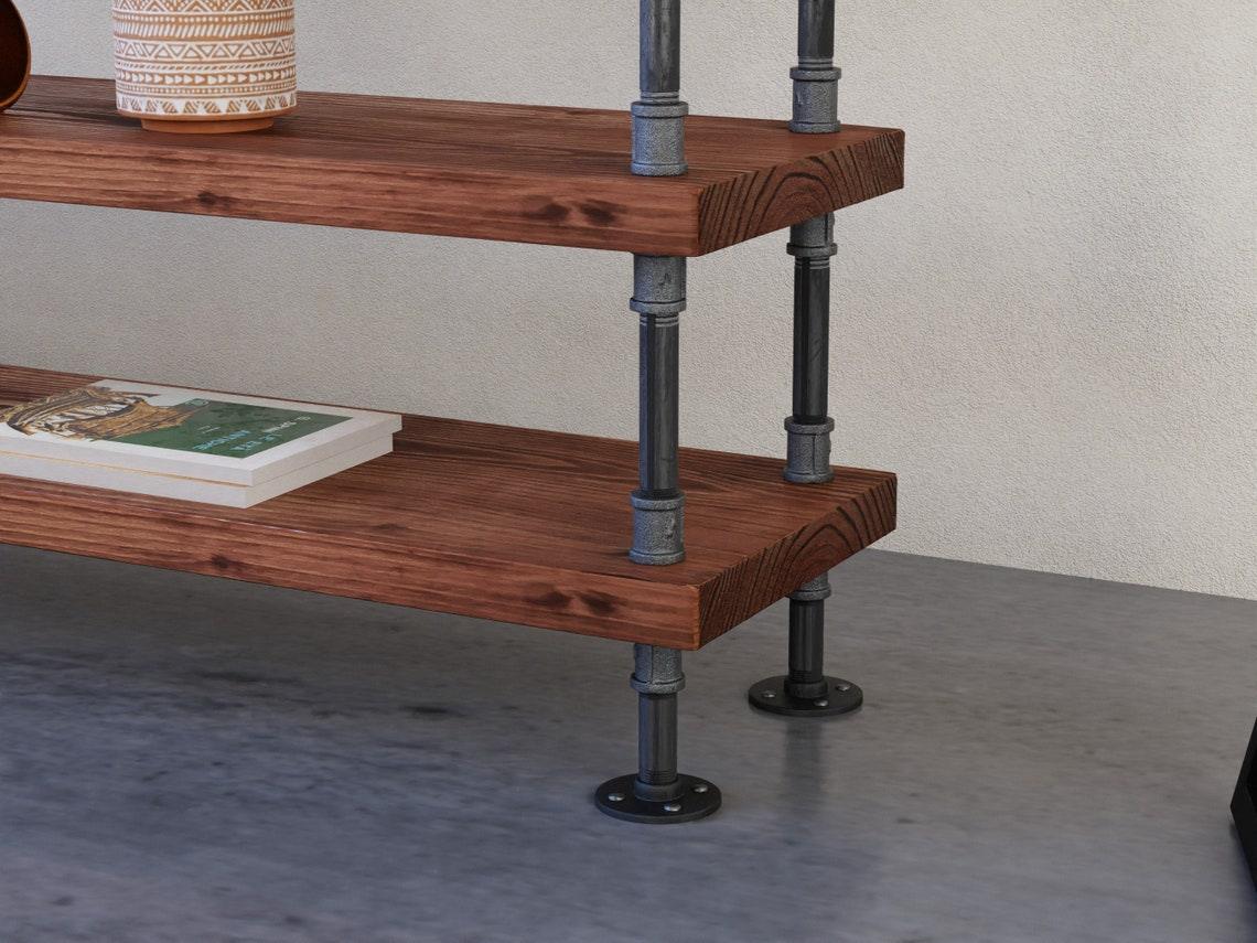 3-Tier Industrial chic tv stand, Rustic media console - Woodartdeal