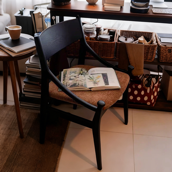 Solid Ash Wood Upholstered Chair – Fully Assembled Modern Dining & Accent Chair for Japandi, Scandinavian, and Mid-Century Interiors