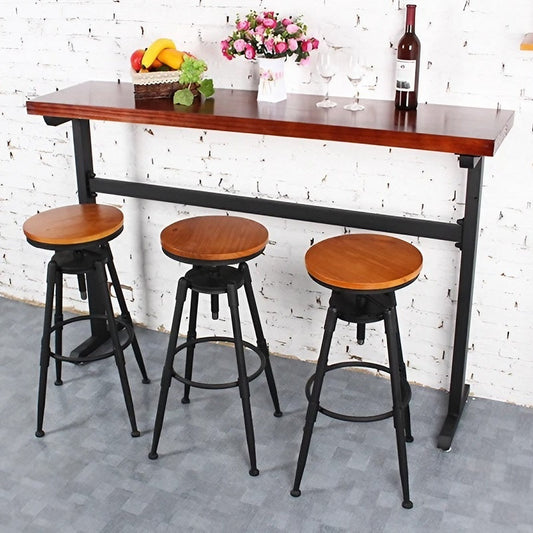 Solid Wood Steel Swivel Lift Bar Stool Counter Stools