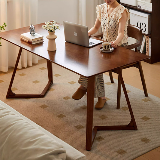 Modern Solid Wood Office Desk, Minimalist Long Table, Multifunctional Dining Table, Home Study Desk