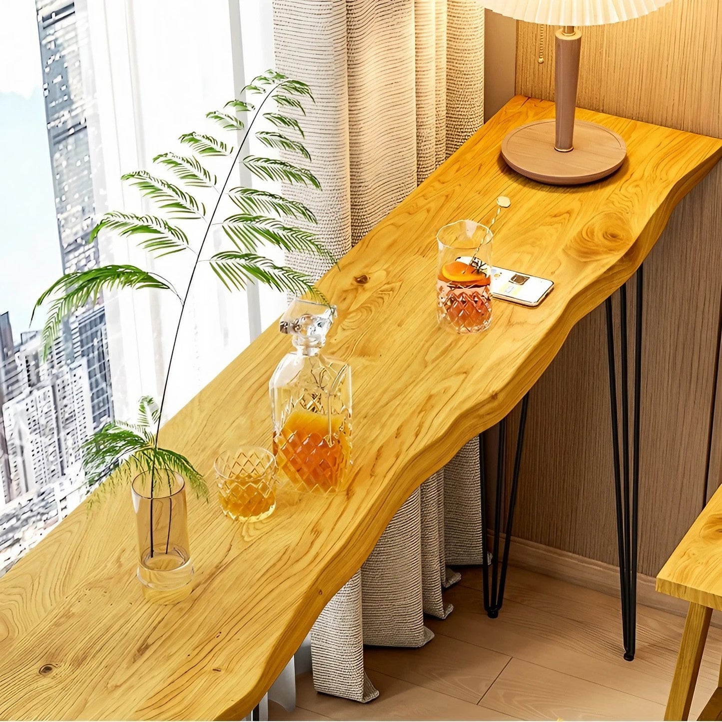 Live Edge Solid Wood Customize Bar Table Long Table Dining Table