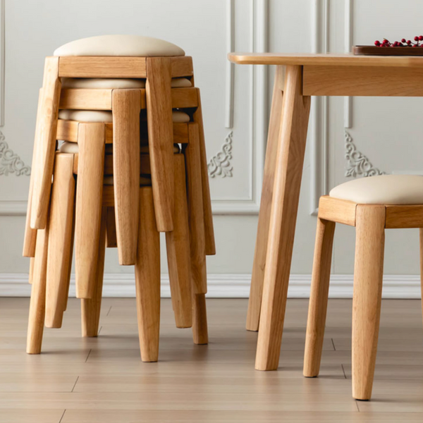 Dining Stools/Chairs set of 1/2/4, Wooden Dining Stools, Padded Dining Stools/Chairs, Stackable Stools