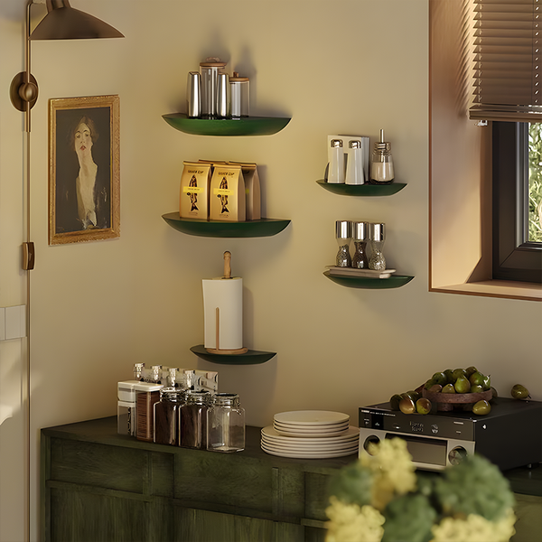 Handcrafted Solid Wood Floating Corner Shelf – Minimalist Design with Hidden Mount, Adhesive & Screw Options