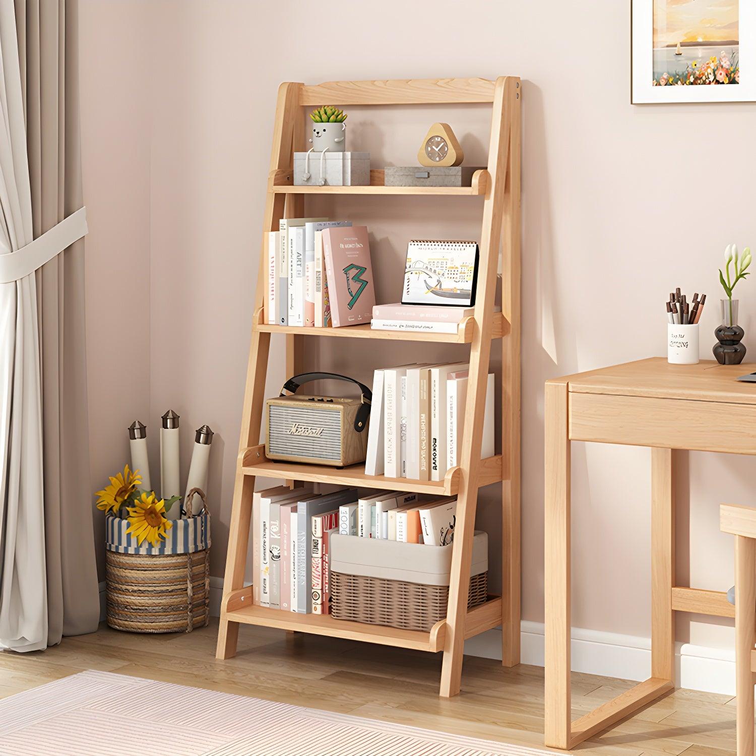 4-Tier Floor Standing Bookshelf with Open Design Shelving Unit - Woodartdeal