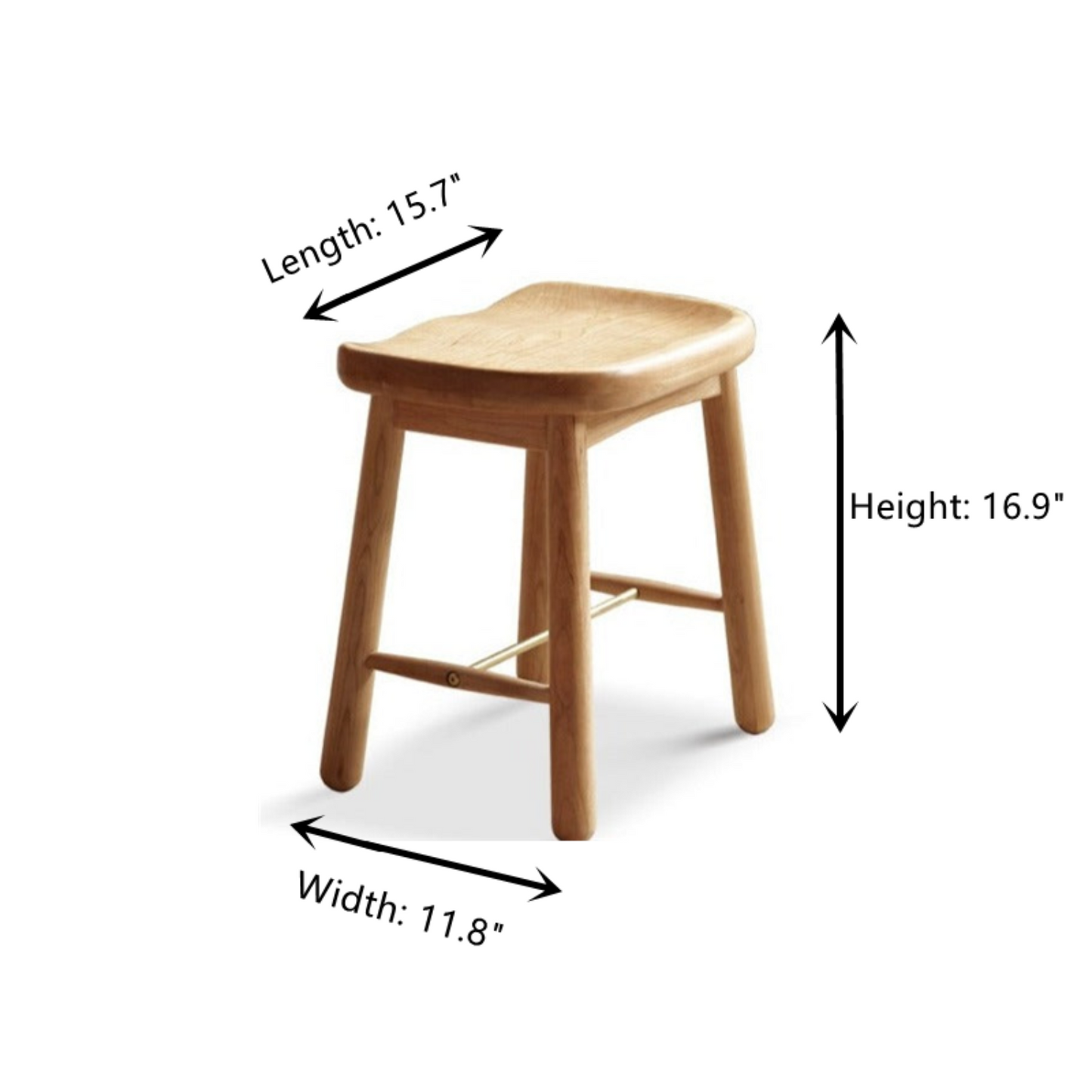 Solid wood makeup stool