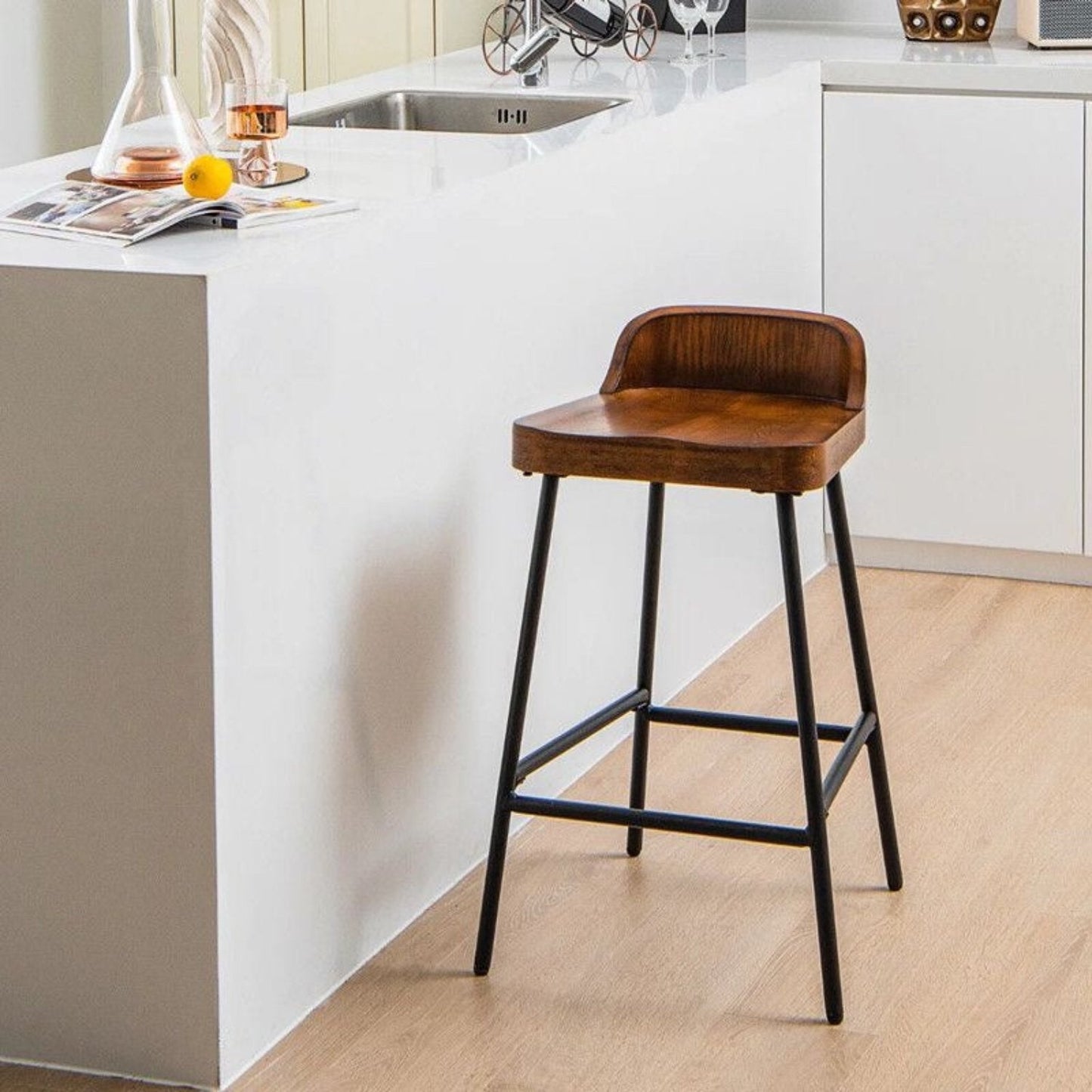 Industrial Bar Stools with Low Back