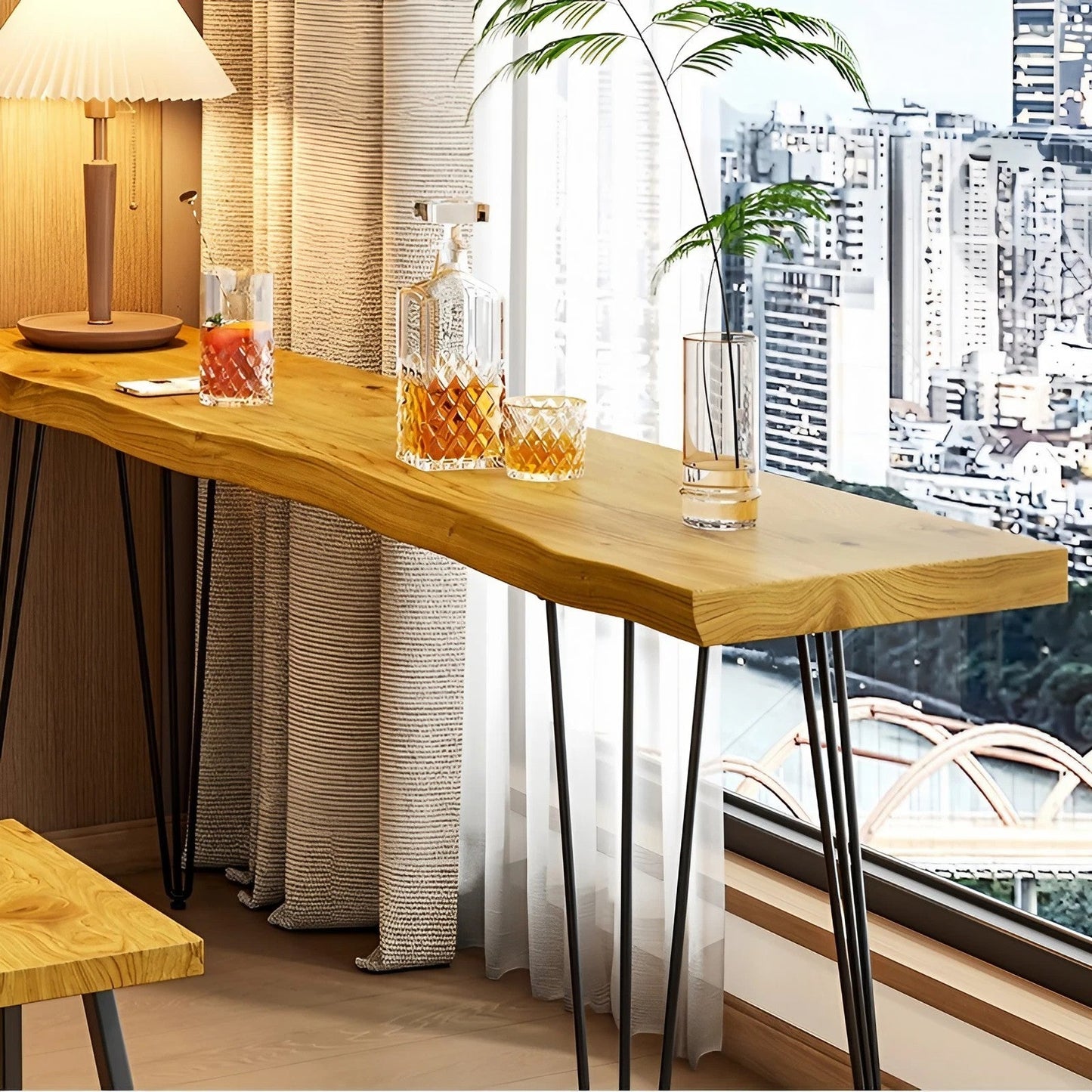 Live Edge Solid Wood Customize Bar Table Long Table Dining Table