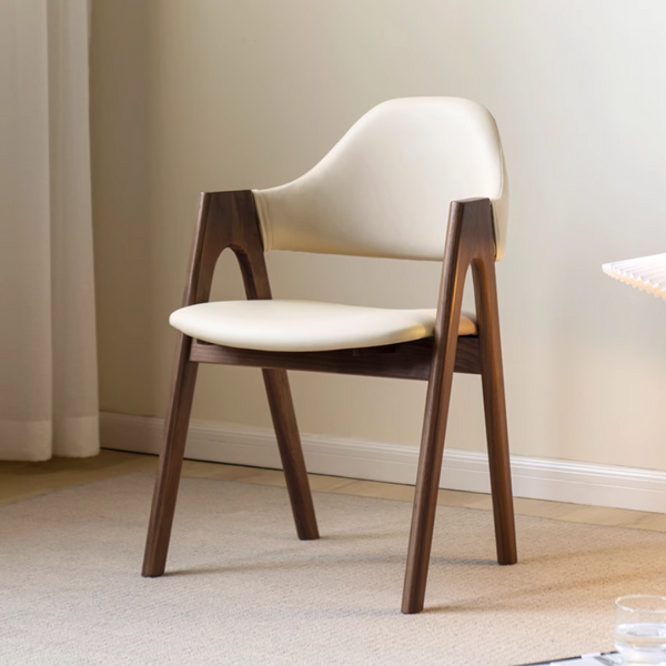 Wooden Dining Chair, Modern Dining Chair, Curved Back Dining Chair, Upholstered Dining Chair, Lounge Chair