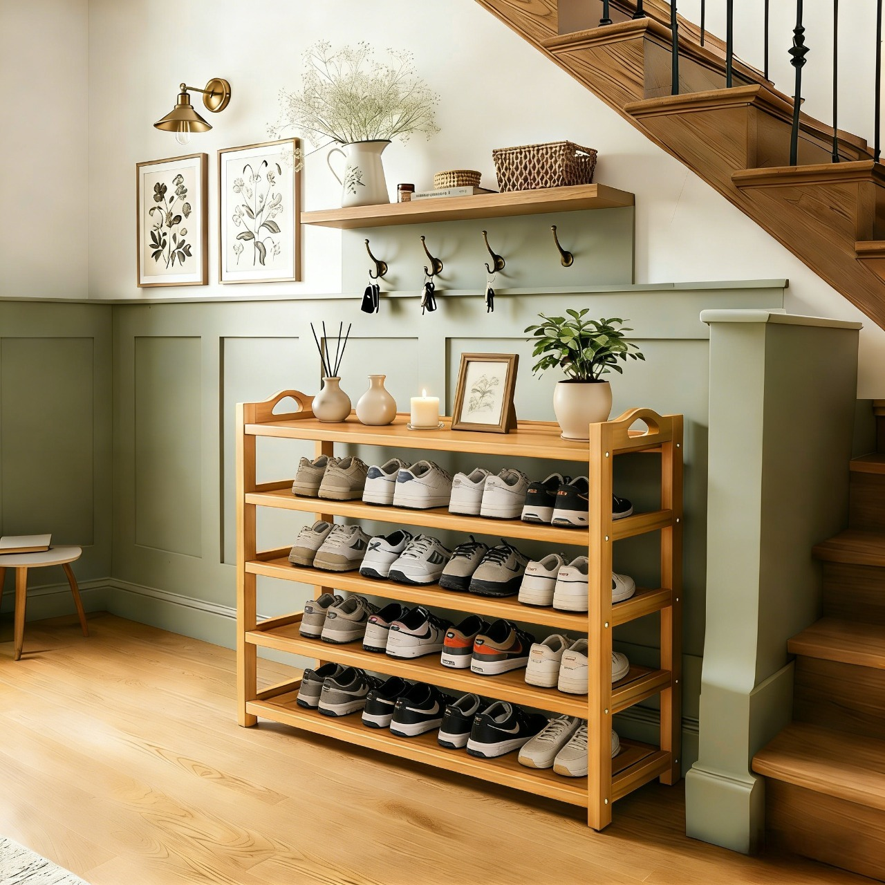Bamboo Shoe Rack, Multi-Tier Shoe Storage Rack, Open-Style Freestandin ...
