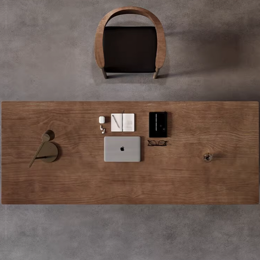Solid Wood Office Desk, Minimalist Study Desk, Large Rectangular Table, Computer Desk, Industrial Style Desk