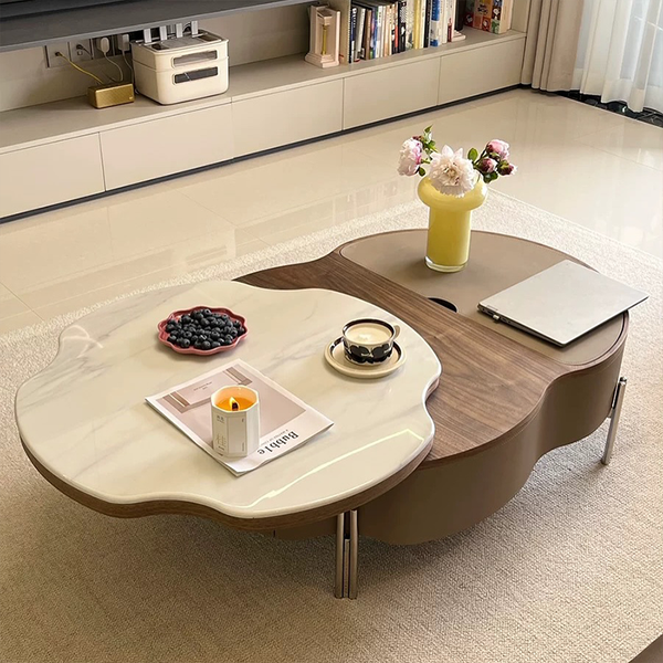 Rotating Lift-Top Coffee Table with Hidden Storage | Cloud Design