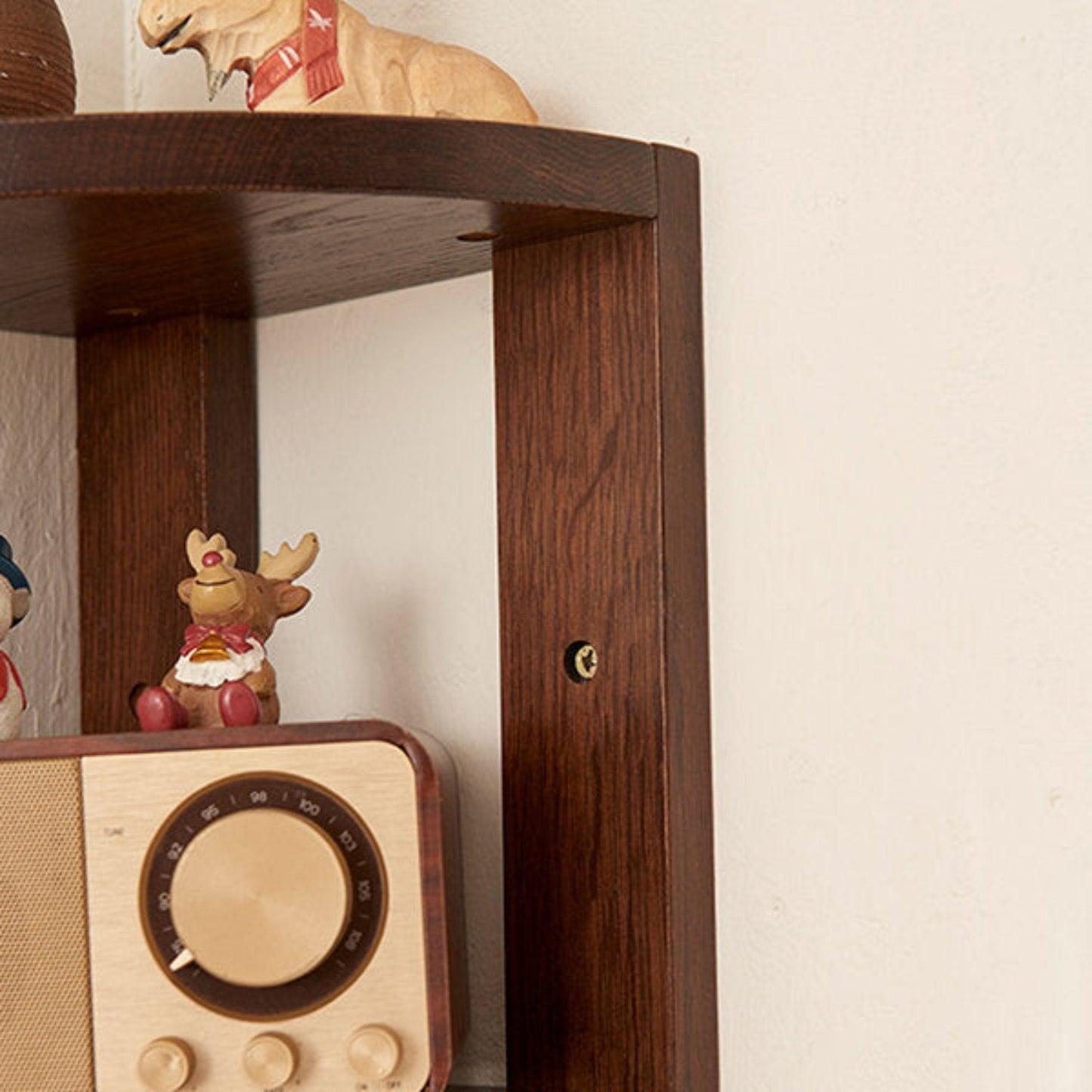 Wooden Corner Storage Shelf