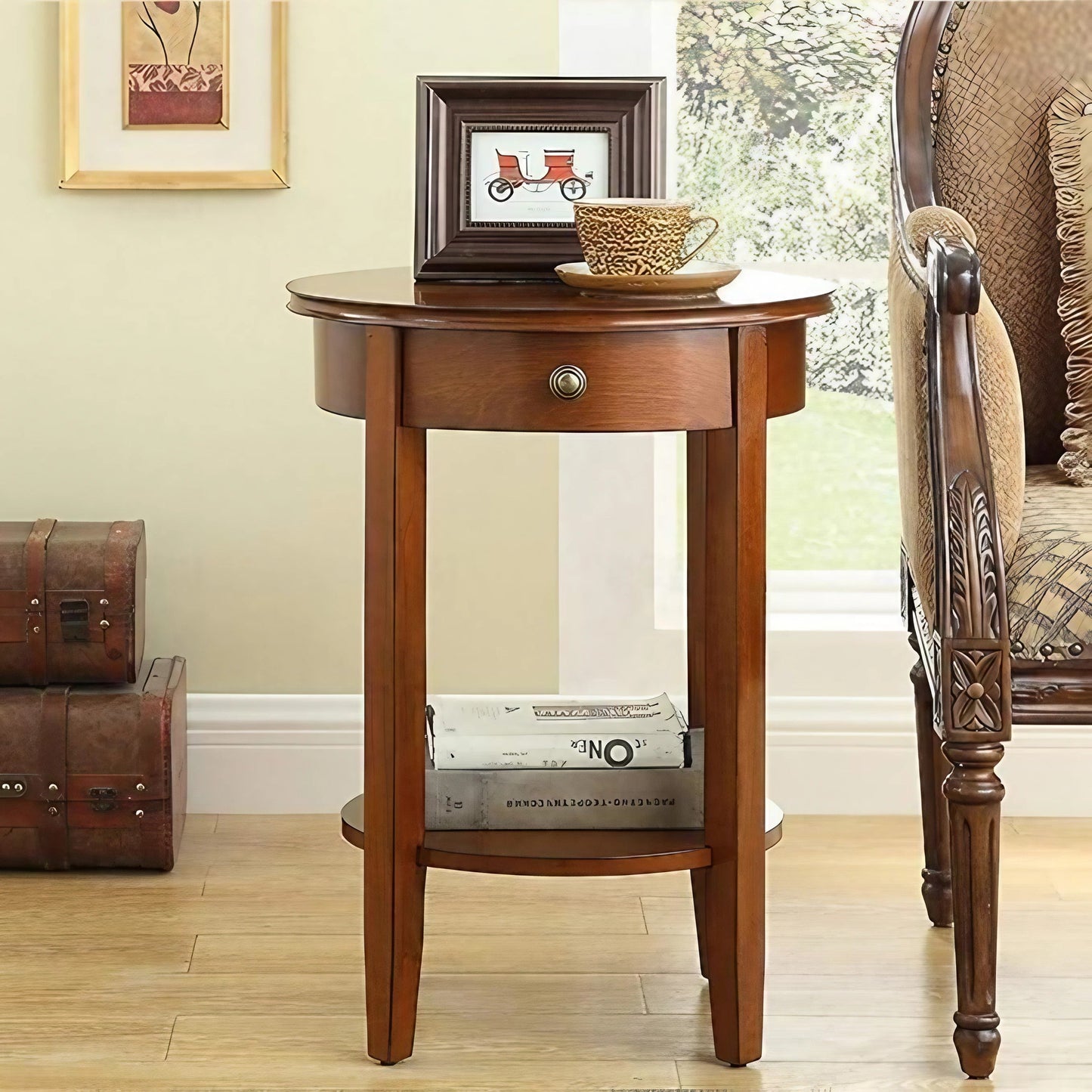 Round Table Simple Corner Table Living Room Side Table Cabinet