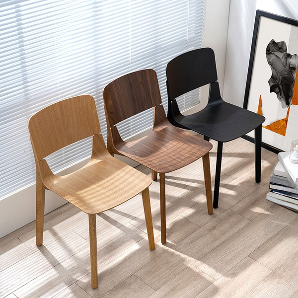 Nier Solid Wood Dining Chair Set of 2 — Japandi Minimalist Design, Fully Assembled