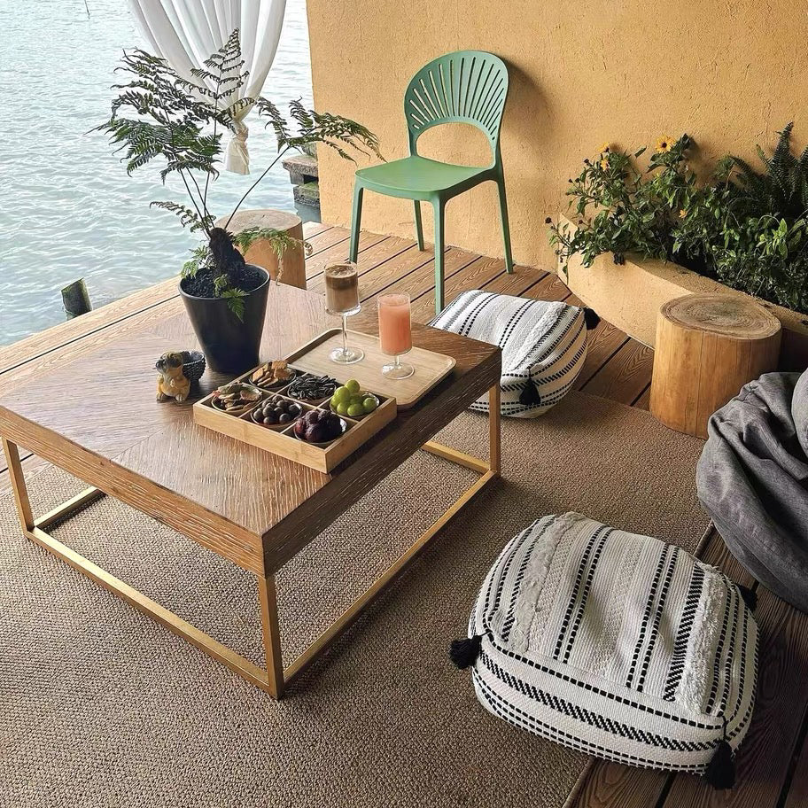 Wabi-sabi style square simple coffee table