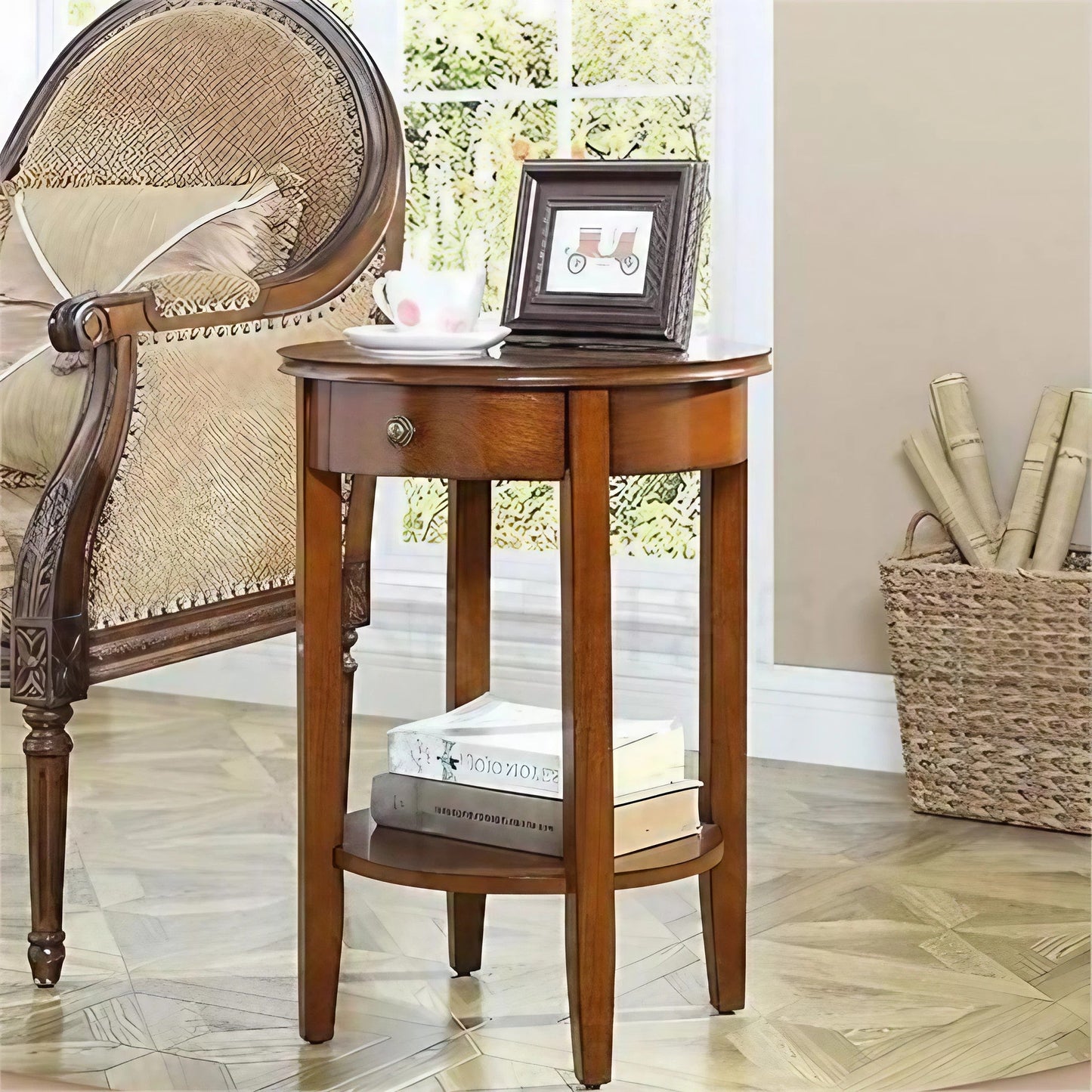 Round Table Simple Corner Table Living Room Side Table Cabinet