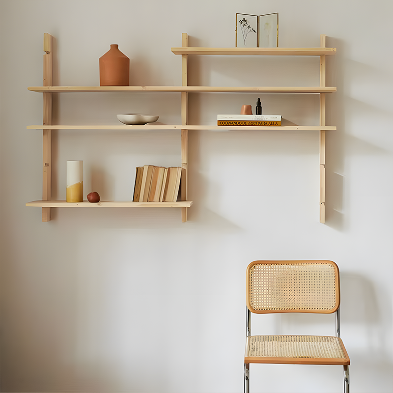 Handcrafted Solid Wood Wall Shelf – Scandinavian Minimalist Floating D ...