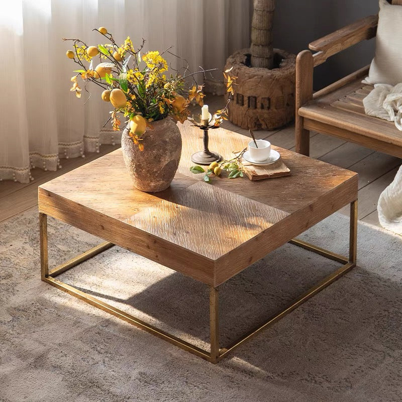 Wabi-sabi style square simple coffee table