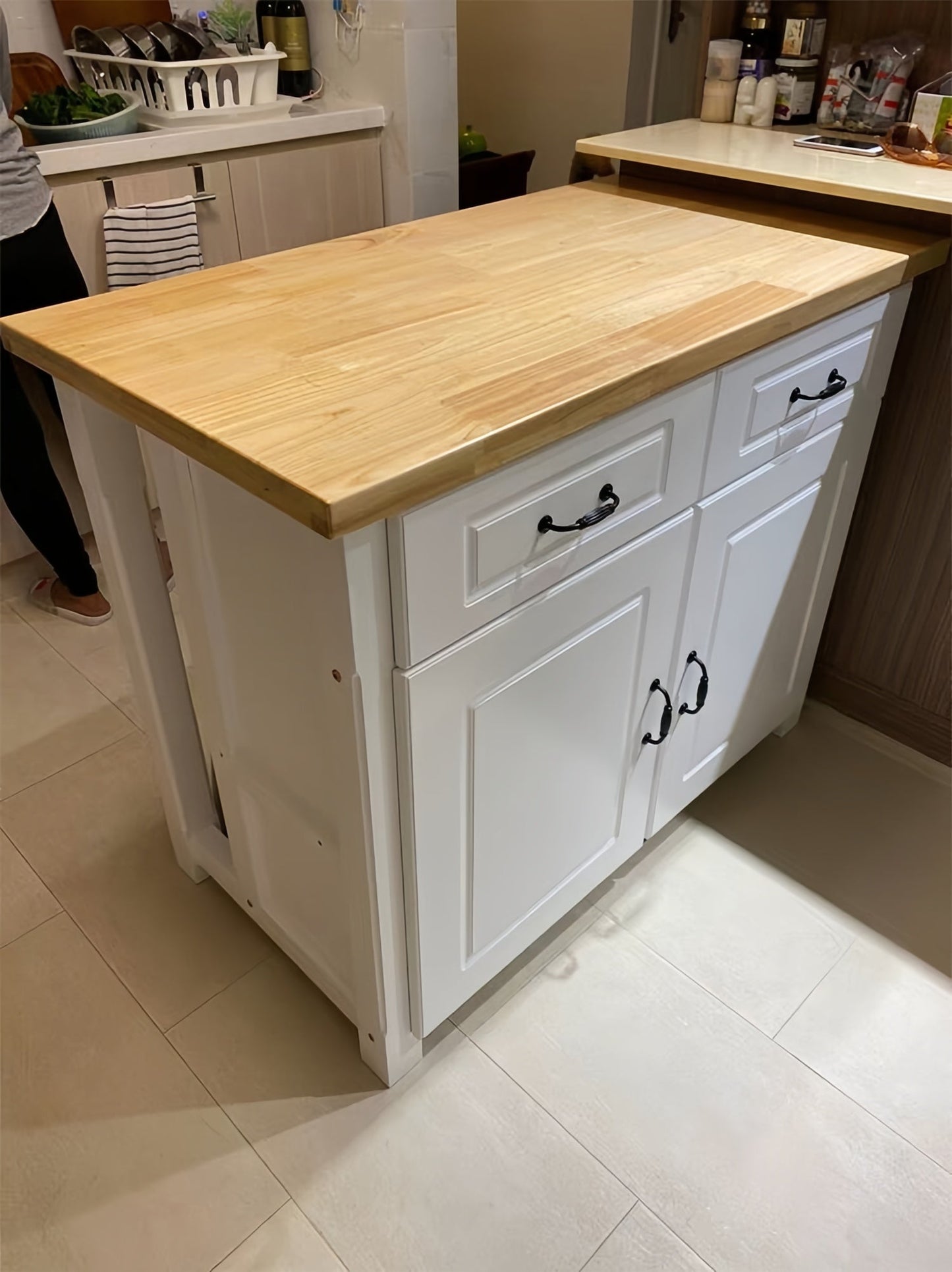 Solid Wood Kitchen Butcher Block Table Island