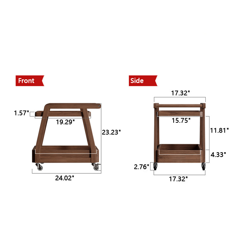 Small Rolling Kitchen Cart Bar Cart Wooden Moveable Island