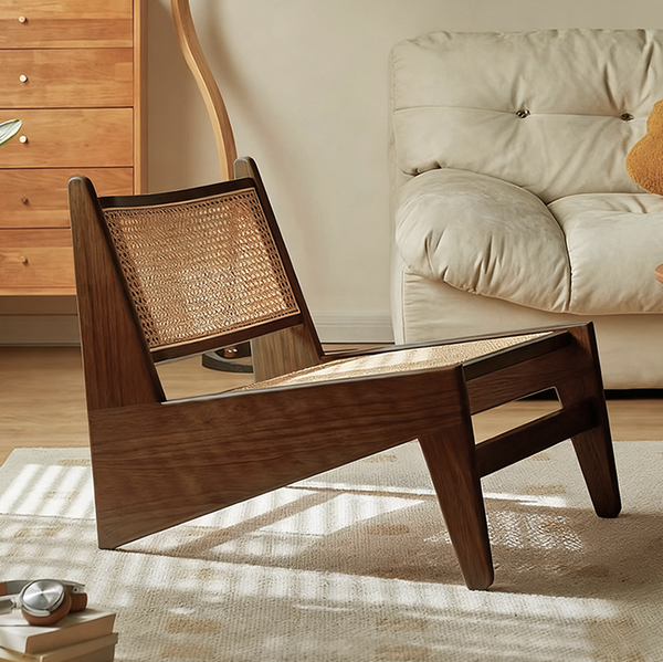 Solid Wood Woven Recliner, Handcrafted Rattan/Cord Woven Recliner, Balcony Lounge Chair, Living Room Reading Chair, Base Recliner