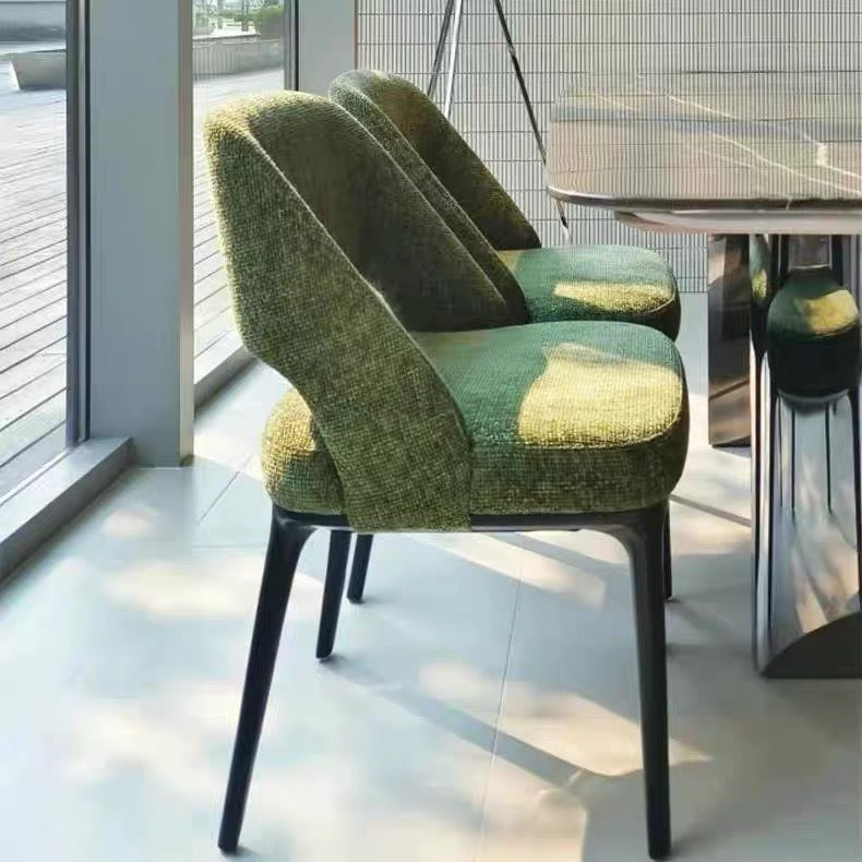 Luxury casual fabric dining chair