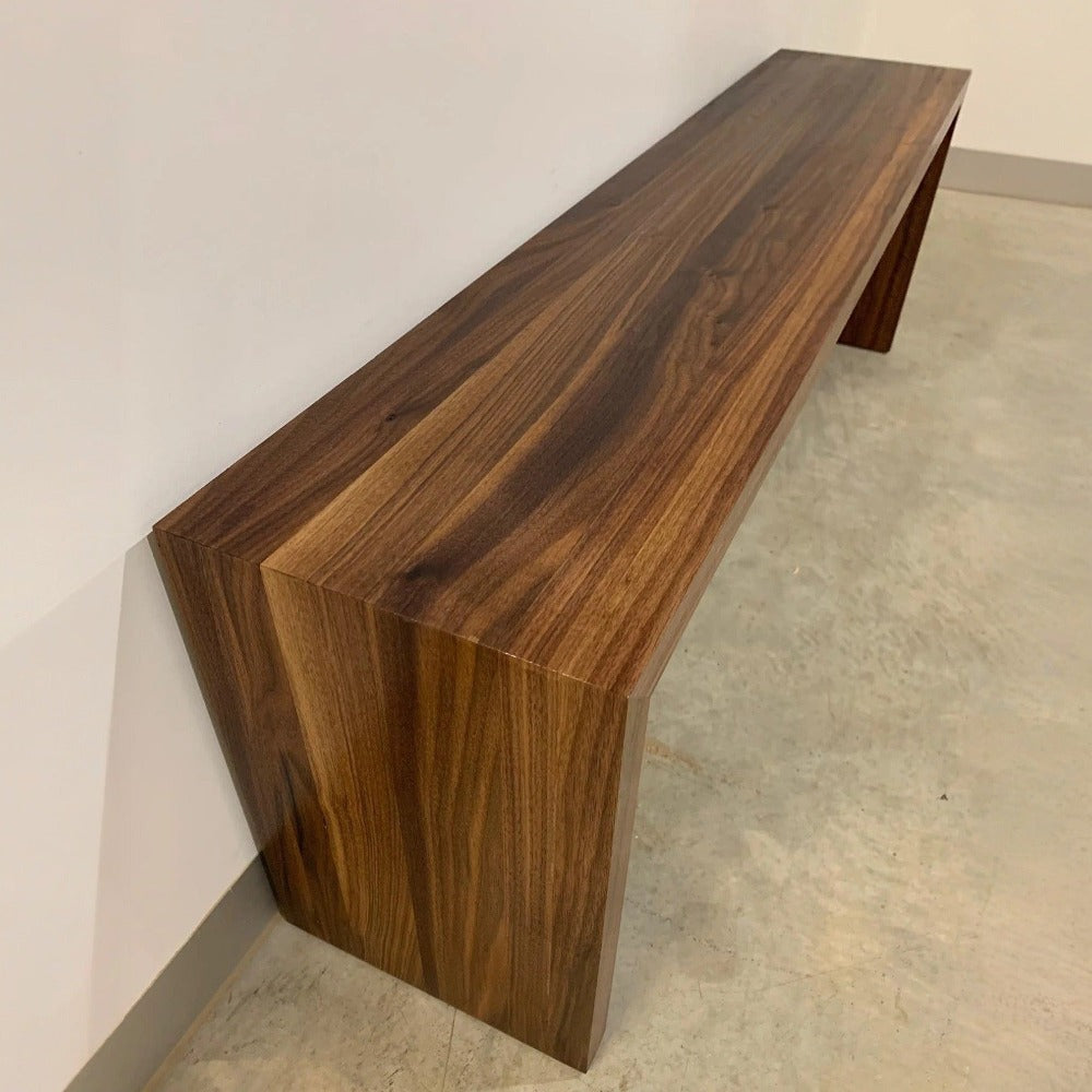 Modern Waterfall Bench - Modern Wood Bench Bedroom Bench, Black Walnut