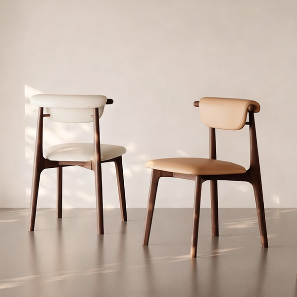 Wooden Dining Chair Set Of 2, Modern Dining Chair, Curved Back Dining Chair, Designer Chair