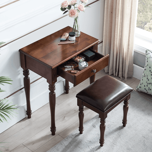 strapless open back dress Oak Solid Wood Retro Style Retractable Vanity Table