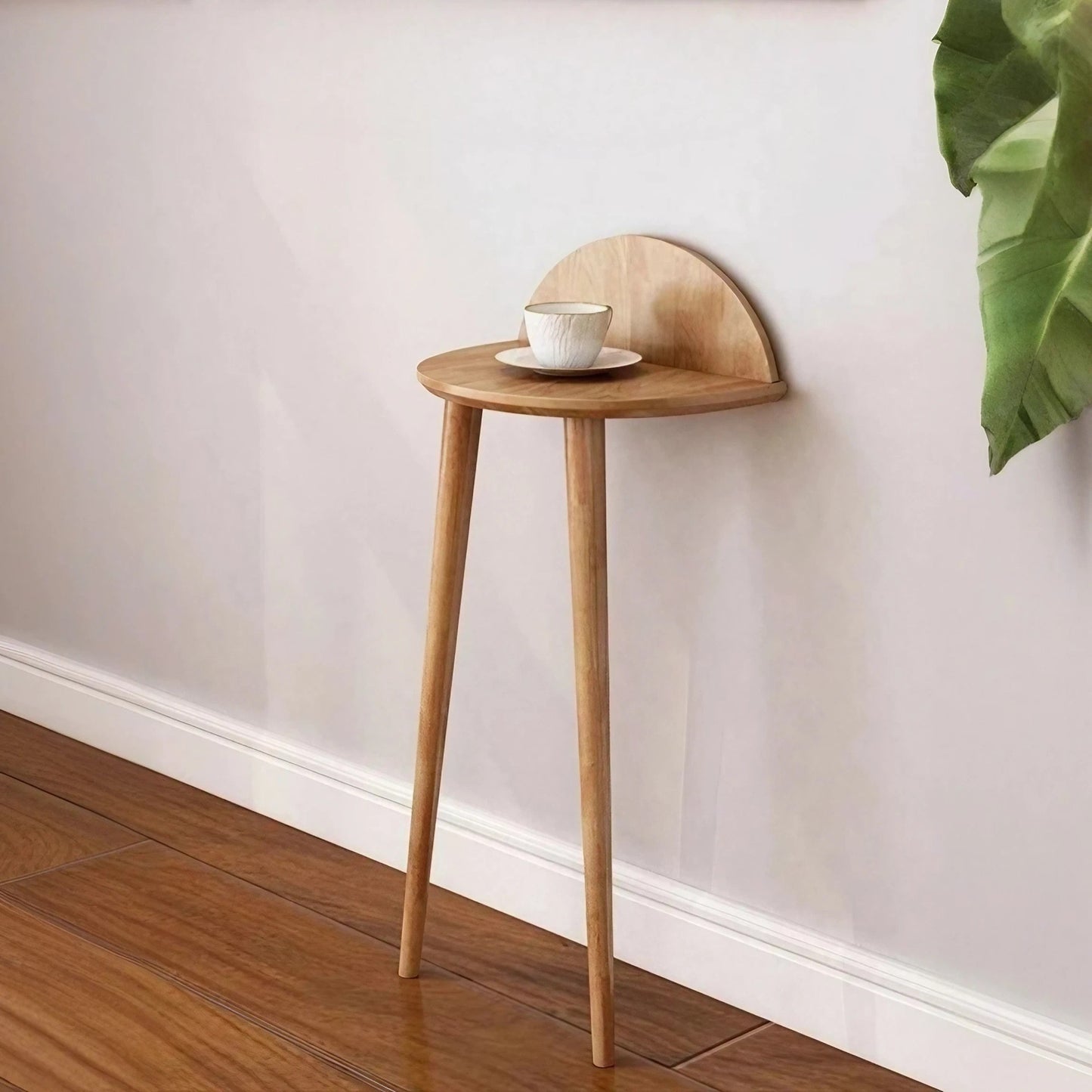 Solid Wood Wall Side Table Bedside Table Storage Rack