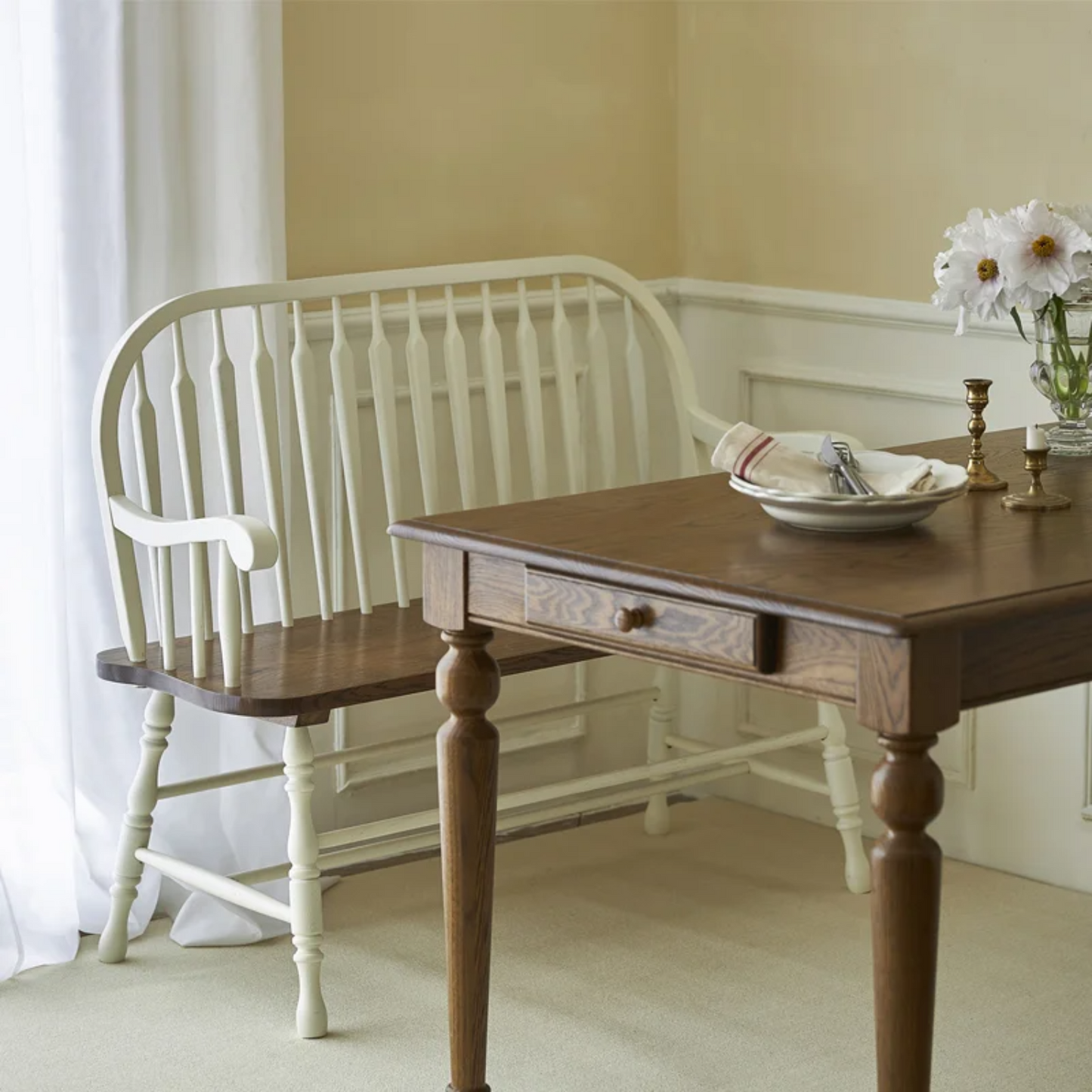 Oak Wood Double Windsor Chair