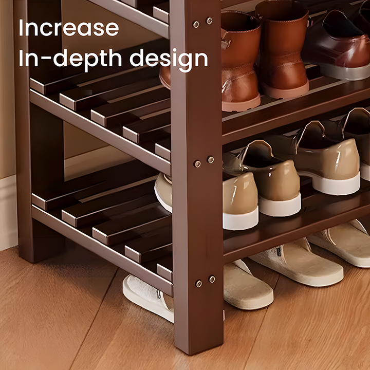 Bamboo Shoe Rack, Multi-Tier Storage Rack, Freestanding Entryway Shoe ...