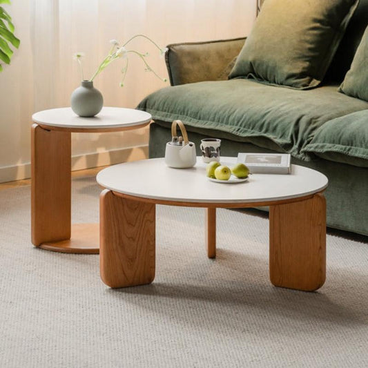 Cherry wood round coffee table, side table