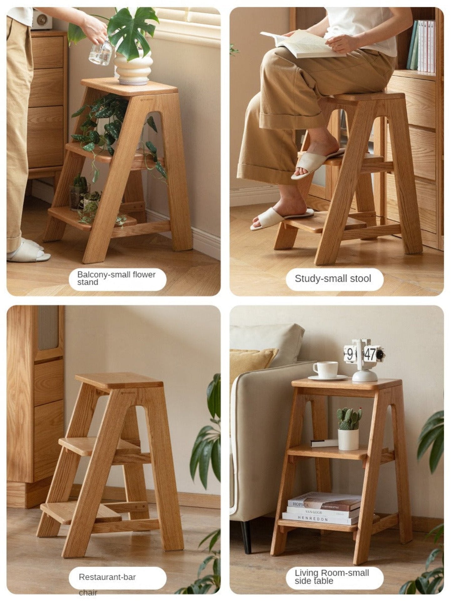 Oak solid wood step stool