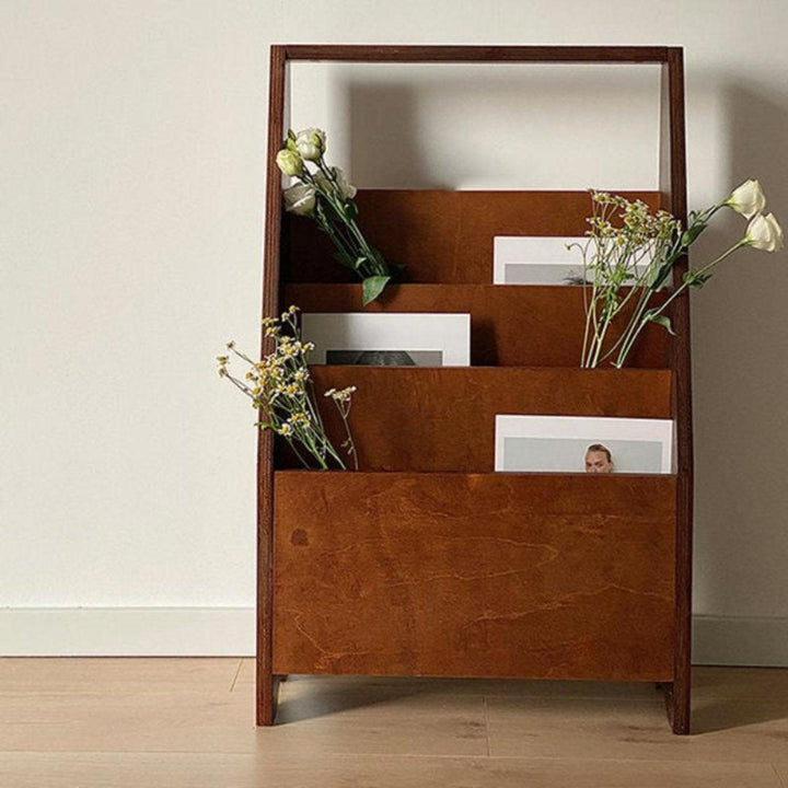 Colorful Magazine Rack Walnut Color Magazine Rack – Woodartdeal