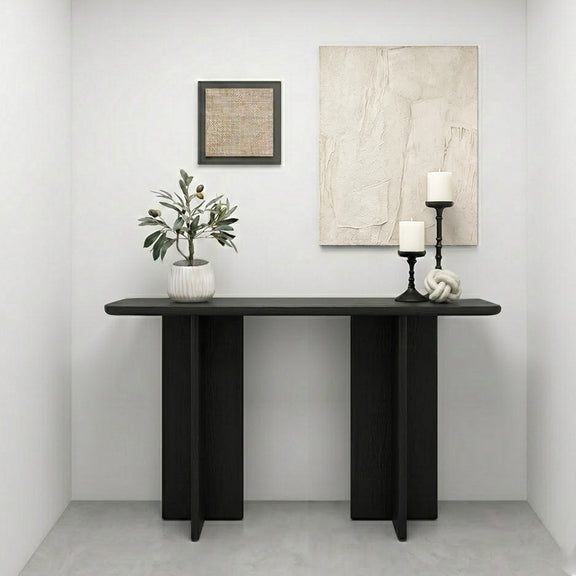 Handcrafted Solid Pine Wood Console Table – Modern Minimalist Design ...
