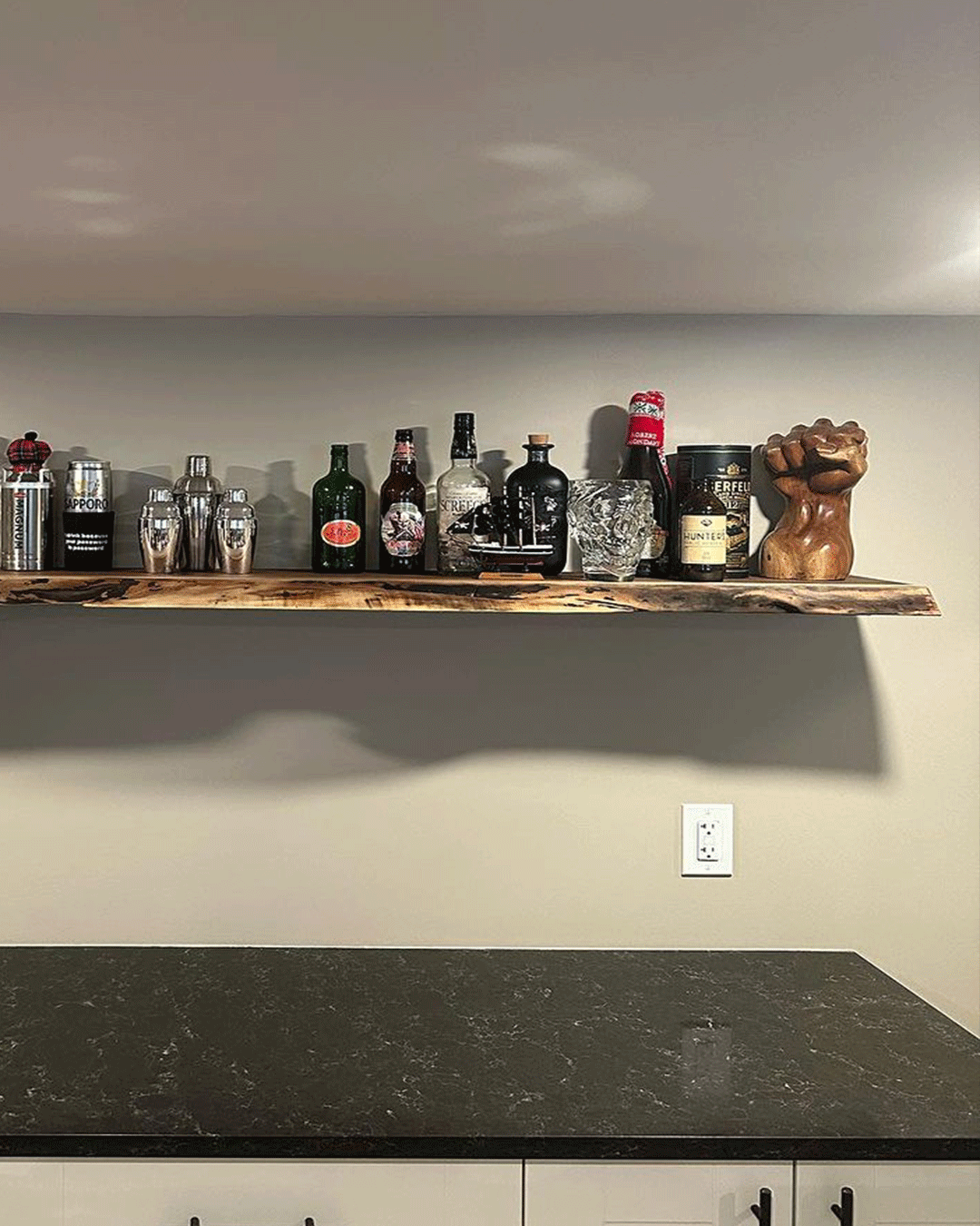 Live Edge Wood Floating Shelf With Hidden Metal Brackets Woodartdeal