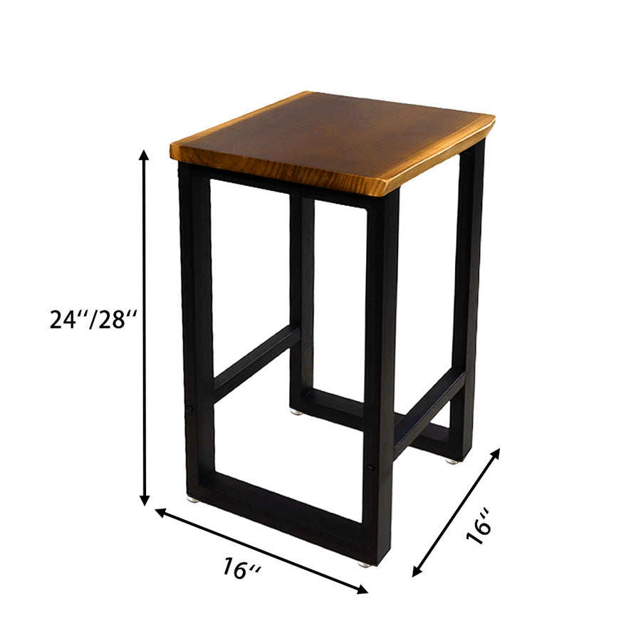H24"/28"/30" Onegrain Bar Stools | 420lbs Capacity Heavy Duty Live Edge Wood Bar Stool