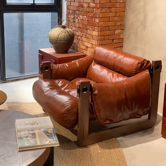 Reclining Lounge Chair solid wood single armchair is designed for comfort and durability.