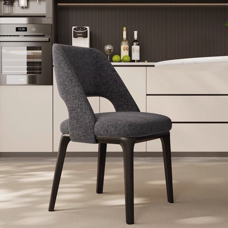 Luxury casual fabric dining chair