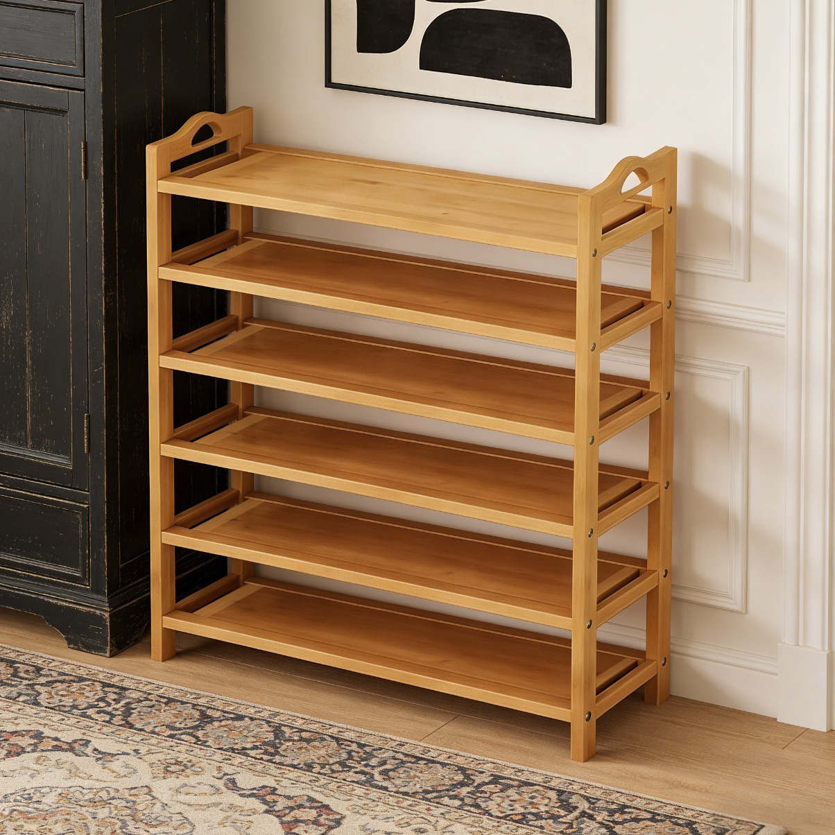 Multi Storie Shoe Rack Bamboo Shoe Rack, Multi-Tier Shoe Storage Rack, Open-Style Freestandin ...