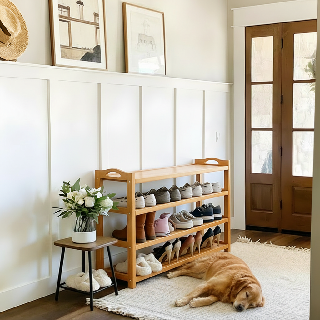Bamboo Shoe Rack, Multi-Tier Shoe Storage Rack, Open-Style Freestandin ...